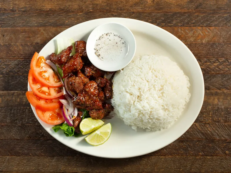 French Style Beef with Steamed Rice