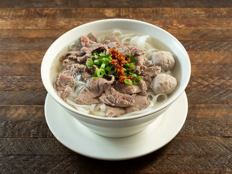 Filet Beef & Beef Ball Rice Noodle Soup