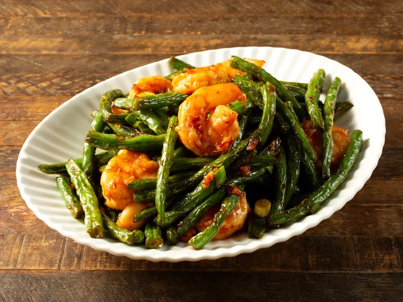 Shrimp & String Beans with Garlic Sauce